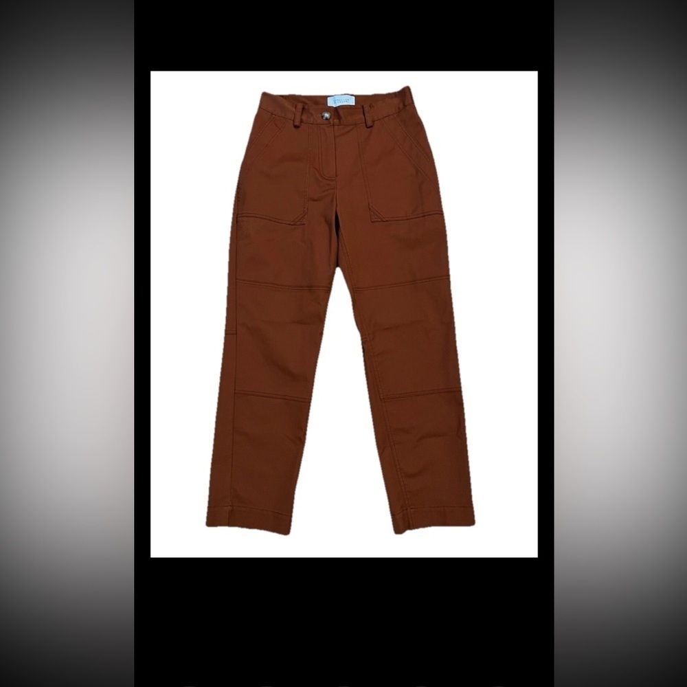 Derek Lam 10 Crosby Therese Cropped Straight Leg Trouser Pants cinnamon D-17 - Picture 10 of 10